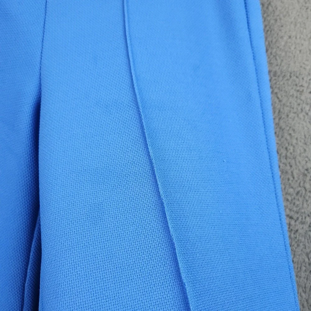 Vintage Sears Blue Double Knit Slacks Womens 12 32x30 Wide Leg Made in USA 70s